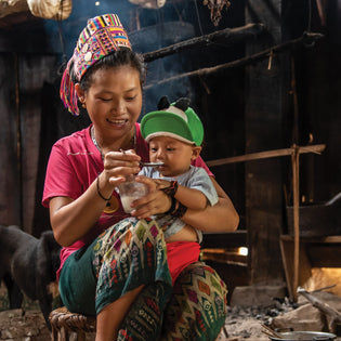 Community health volunteers, trained by World Renew, support young mothers like Hue Ja (pictured) with antenatal care, education on mother and child nutrition, and access to health facilities.}